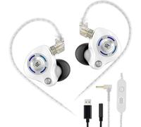 KZ Gale Wired Earbuds with Microphone, HiFi Deep Bass Comfort-Fit Ear Buds for Gaming, Super-Linear Driver IEM for Gaming, Compatible for PC, PS5, PS4, Nintendo, Switch, Steam Deck (3.5, White)