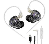 KZ Gale Wired Earbuds with Microphone, HiFi Deep Bass Comfort-Fit Ear Buds for Gaming, Super-Linear Driver IEM for Gaming, Compatible for PC, PS5, PS4, Nintendo, Switch, Steam Deck (Mic)