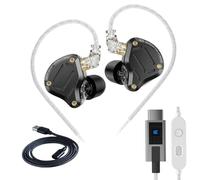 KZ ZS10 Pro 2 USB C Headphones Gaming in Ear Headphones Hybrid 4BA+1DD Driver with Dual Microphone, Deep Bass Comfort-Fit Wired Earbuds for Mobile Gaming - Built-in DSP Sound Card with 4 EQ Modes