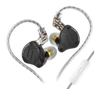 KZ ZS10 PRO X in Ear Monitor Earphone, 1DD 4BA Hybrid Driver Wired Earbuds, HiFi Headphones IEM with Alloy Faceplate Detachable 0.75mm 2PIN Cable for Audiophile Musician (Black, with Mic)