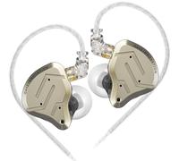 KZ ZSN PRO 2 HiFi IEM Earbud, Dynamic Driver and Balanced Armature Hybrid in-Ear Headphone,KZ Heavy Bass Music Wired Earphone (Golden, Without mic)