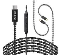 KZ ZST IEM Cable, 2 Meter Type-C USB C Earbuds Cable, KBEAR CX01 OFC in Ear Monitor Headphone Cords for ZS12 PRO X, ZSN PRO X, EDX PRO, ZAR, ZA12, Castor, ZAS, PRX, CCA CRA (2Pins with Mic, Black, 2m)