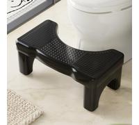 Kzeirm Black Toilet Potty Stool, 7" Squatting Toilet Stool Poop Stool for Adults, Bathroom Foot Step Stool with Non-Slip Mats, Healthy Gifts for Adults Kids Seniors, Black