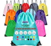 KZhanmy Custom Logo Drawstring Backpacks Bags,Bulk Personalized Draw String Back Bag,Lightweight Gym Sports Travel Daily Bags