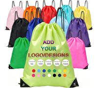 KZhanmy Custom Logo Drawstring Backpacks Bags,Bulk Personalized Draw String Back Bag,Lightweight Gym Sports Travel Daily Bags
