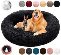 KZhanmy Washable Calming Dog Bed Fluffy Plush,Comfy Round Donut Cat Bed 50 60 70 80 100 120cm Pet Bed,Warming Anti Anxiety with Removable Cushion