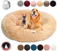 KZhanmy Washable Calming Dog Bed Fluffy Plush,Comfy Round Donut Cat Bed 50 60 70 80 100 120cm Pet Bed,Warming Anti Anxiety with Removable Cushion