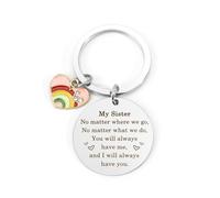 Kzikbxh Sister Gifts Keyring Christmas Stocking Filler, Special Sister Presents for Birthday and Graduation, Inspirational Quote Keychain for Friends, Memorable Sister Gifts from Sister
