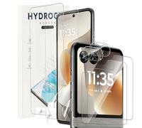 KZIOACSH 2+2+2 Pack Screen Protector for Motorola Razr 70 with Camera Lens protector&Exterior Screen Protector, Full Coverage Flexible Anti-Scratch Self-Healing Soft TPU Protective Film