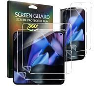 KZIOACSH 2+2 Pack Inner+Exterier Screen Protector for Google Pixel 9 Pro Fold, HD Clear Elastic Edge Soft TPU Fingerprint Unlocking Selfhealing Bubble Free Screen Guard Film