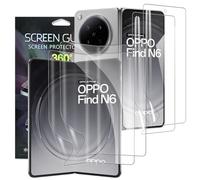 KZIOACSH 2+2 Pack Inner + External Screen Protector for Oppo Find N6, HD Clear Elastic Edge Soft TPU Fingerprint Unlocking Selfhealing Bubble Free Screen Guard Film for Oppo Find N6