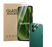 KZIOACSH 2+2 Pack Screen Protector for Fairphone 6 with Camera Lens Protector, 9H Hardness HD Clear Bubble Free Anti-Scratch Protective Tempered Glass Film for Fairphone 6