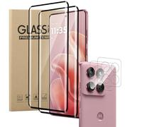 KZIOACSH 2+2 Pack Screen Protector for Motorola Edge 60 Fusion, 9H Hardness Ultra Slim Anti-Scratch HD Clear Bubble Free Protective Screen Cover Film with Camera Lens Protector