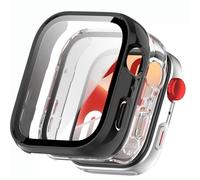 KZIOACSH 2 Pack Case with Tempered Glass for Huawei Watch Fit 4, All Around Hard PC Cover Shell Ultra-Thin Anti-Scratch Shockproof Overall Screen Protector Protective Cover,Black+Clear