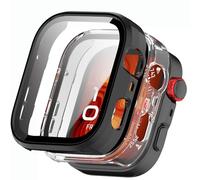 KZIOACSH 2 Pack Case with Tempered Glass for Huawei Watch Fit 4 Pro, All Around Hard PC Cover Shell Ultra-Thin Anti-Scratch Shockproof Overall Screen Protector Protective Cover,Black+Clear