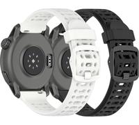 KZIOACSH 2 Pack Watch Strap for COROS PACE 3/APEX 2Pro/APEX PRO/APEX 46MM 22mm,Quick Release Replacement Soft Silicone Waterproof Adjustable Sport Wrist Band Strap, Black+White