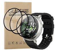 KZIOACSH 3 Pack Screen Protector for Amazfit Active 3 Premium, HD Clarity 3D Curved Edge High Definition Transparent Anti-Scratch Anti-Fingerprint Shatterproof Protective PET Screen Film