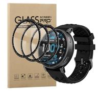 KZIOACSH 3 Pack Screen Protector for Amazfit Active Max, HD Clarity 3D Curved Edge High Definition Transparent Anti-Scratch Anti-Fingerprint Shatterproof Protective PET Screen Film