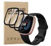 KZIOACSH 3 Pack Screen Protector for Fitbit Versa 4/Fitbit Sense 2, HD Clarity 3D Curved Edge High Definition Transparent Anti-Scratch Anti-Fingerprint Shatterproof Protective PET Screen Film