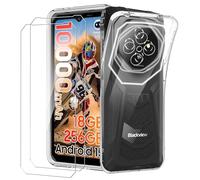 KZIOACSH Case for Blackview Fort 1 with 2 Tempered Glass Screen Protector, Full-Body Protection Flexible Transparent Anti-Scratch Soft TPU Shock Absorption Bumper Cover for Blackview Fort 1