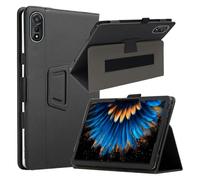 KZIOACSH Case for Blackview Mega 2 12 Inch, Full Coverage PU Leather Folding Stand Folio Cover Auto Sleep/Wake Anti-Scratch Back Case with Pencil Holder and Wrist Strap,Black