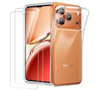 KZIOACSH Case for Blackview Wave 7C with 2 Tempered Glass Screen Protector, Full-Body Protection Flexible Transparent Anti-Scratch Soft TPU Shock Absorption Bumper Cover for Blackview Wave 7C