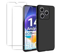 KZIOACSH Case for Blackview Wave 8C/WAVE 8/OSCAL FLAT 2C/Flat 2, Flexible Ultra Slim Drop Protection Anti-Scratch Rugged Cover Silky-Soft Touch Matte TPU Shockproof Bumper Cover with 2 Tempered Glass