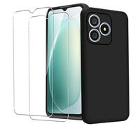 KZIOACSH Case for Blackview WAVE 9C with 2 Tempered Glass, Flexible Ultra Slim Silky-Soft Touch Matte TPU Anti-Scratch Shockproof Drop Protection Rugged Phone Cover for Blackview WAVE 9C