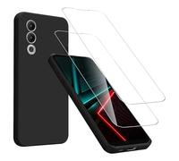 KZIOACSH Case for DOOGEE Blade 20/DOOGEE Blade 20 Turbo 5G with 2 Tempered Glass, Flexible Ultra Slim Silky-Soft Touch Matte TPU Anti-Scratch Shockproof Drop Protection Rugged Phone Cover Black