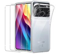KZIOACSH Case for DOOGEE Note 56/Note 56 Pro/Note 56 Plus with 2 Tempered Glass Screen Protector, Full-Body Protection Flexible Transparent Anti-Scratch Soft TPU Shock Absorption Bumper Cover