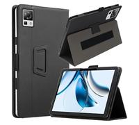KZIOACSH Case for DOOGEE T30S/DOOGEE T40/T30 Pro/T30 Ultra, Full Coverage PU Leather Folding Stand Folio Cover Auto Sleep/Wake Anti-Scratch Back Case with Pencil Holder and Wrist Strap,Black