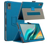 KZIOACSH Case for DOOGEE T36, Full Coverage PU Leather Folding Stand Folio Cover Auto Sleep/Wake Anti-Scratch Back Case with Pencil Holder and Wrist Strap for DOOGEE T36,Blue