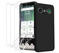 KZIOACSH Case for Doro Aurora A10 with 3 TPU Screen Protector, Flexible Ultra Slim Silky-Soft Touch Matte TPU Anti-Scratch Shockproof Drop Protection Rugged Phone Cover for Doro Aurora A10 Black