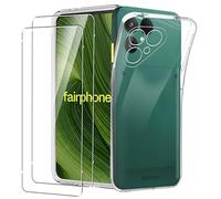 KZIOACSH Case for Fairphone 6 with 2 Tempered Glass, Flexible Ultra Slim Silky-Soft Touch Matte Silicone Anti-Scratch Shockproof Drop Protection Rugged Phone Cover for Fairphone 6,White