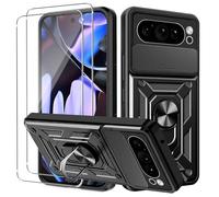 KZIOACSH Case for Google Pixel 10 Pro XL/9 Pro XL, [360 Rotaring Kickstand][Slide Camera Cover]Hybrid Soft TPU + Hard PC Case Military Grade Anti-Scratch Rugged Bumper Cover with 2 Tempered Glass