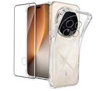 KZIOACSH Case for Honor Magic 8 Pro/Honor Magic8 Pro with 1 Screen Protector, Corner Protection Ultra Transparent Anti-Scratch Shock Absorption Soft TPU Rugged Bumper Cover