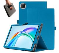 KZIOACSH Case for Honor Pad X7, Full Coverage Soft PU Leather Folding Stand Folio Anti-Drop Shockproof Rugged Protective Cover with Pencil Holder and Wrist Strap for Honor Pad X7, Blue