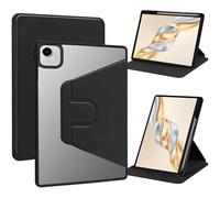 KZIOACSH Case for HONOR Pad X9a, 360° Rotation Kickstand Shockproof Rugged Back Cover Soft PU leather+ Hard PC Ultra Slim Anti-Drop Tablet Case Backing with Pen Slot for HONOR Pad X9a,Black