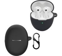 KZIOACSH Case for HUAWEI FreeBuds 6, Lightweight Anti-Scratch Shockproof Washable Protective Soft Silicone Earphone Skin Cover with Carabiner for HUA WEI FreeBuds 6,Black