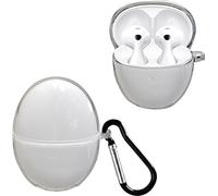 KZIOACSH Case for HUAWEI FreeBuds 6, Lightweight Anti-Scratch Shockproof Washable Protective Soft TPU Earphone Skin Cover with Carabiner for HUA WEI FreeBuds 6,Clear