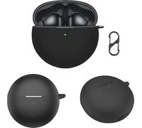 KZIOACSH Case for HUAWEI FreeBuds 7i, Ultra Slim Anti-Scratch Anti-Lost Protective Silicone Washable Sumdge-Proof Earphone Skin Bumper Cover with Carabiner for HUAWEI FreeBuds 7i, Black