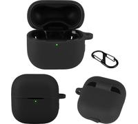 KZIOACSH Case for Huawei FreeClip 2, Ultra Slim Anti-Scratch Anti-Lost Protective Silicone Earbuds Case Lightweight Washable Sumdge-Proof Earphone Skin Bumper Cover with Carabiner, Black