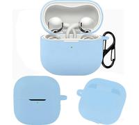 KZIOACSH Case for Huawei FreeClip 2 with Carabiner, Ultra Slim Anti-Scratch Anti-Lost Protective Silicone Washable Sumdge-Proof Earphone Skin Bumper Cover, Sky Blue