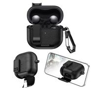 KZIOACSH Case for Huawei FreeClip 2 with Carabiner, Ultra Slim Anti-Scratch Washable Protective Siliocne Anti-Lost Sumdge-Proof Earphone Bumper Cover for Huawei FreeClip 2, Black