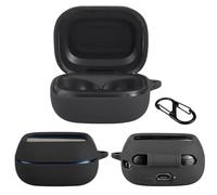 KZIOACSH Case for JBL Live Flex 4 with Carabiner, Ultra Slim Anti-Scratch Anti-Lost Washable Sumdge-Proof Protective Silicone Earphone Bumper Cover for JBL Live Flex 4, Black