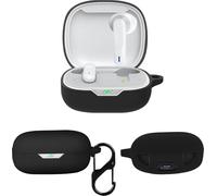 KZIOACSH Case for JBL Wave Flex with Carabiner, Ultra Slim Anti-Scratch Anti-Lost Washable Sumdge-Proof Protective Silicone Earphone Bumper Cover for JBL Wave Flex, Black