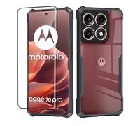 KZIOACSH Case for Motorola Edge 70 Pro with 1 Screen Protector, Ultra Clear Non-Yellowing Anti-Scratch TPU Bumper+Hard Acrylic Back Drop Protection Shockproof Protective Cover