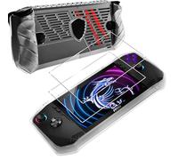 KZIOACSH Case for MSI Claw, Full Protective Transparent Soft TPU Case Crystal Clear Ultra Slim Anti-Scratch Anti Slip Hard Shell Skin Cover with 2 Tempered Glass Screen Protector for MSI Claw