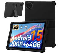 KZIOACSH Case for MUISOO 10.1 Inch Tablet/MISKB100477/MISKB100177, Lightweight Shockproof Soft Silicone Reinforced Corners Anti-Drop Anti-Scratch Rugged Tablet Cover with Kickstand, Black