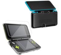 KZIOACSH Case for N-intendo 2DS XL/N-intendo 2DS LL, Full Protective Transparent Hard PC Case Crystal Clear Ultra Slim Anti-Scratch Anti Slip Hard Shell Skin Cover with Screen Protector